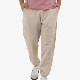Dcyphr Beige Cotton Regular Fit Joggers-picture-40