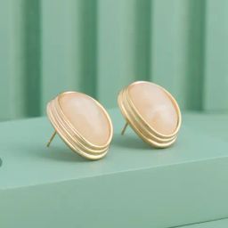 Kushal's Fashion Jewellery Champagne Gold Polished Trendy Earrings for Women-picture-3