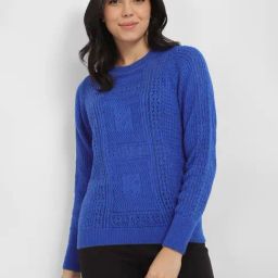 Allen Solly Blue Self Design Sweater-13