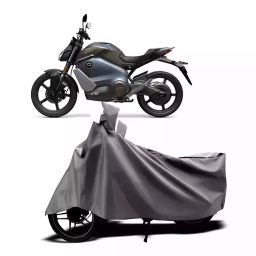 Auto Pearl Two Wheeler Cover with Bag for Vmoto Soco Super Soco TS Street Hunter, Silver-image-13