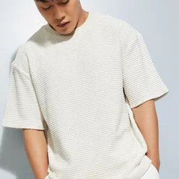 max Men Self Design Round Neck Cotton Relaxed Fit T-shirt-image-66