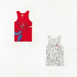 Fame Forever by Lifestyle Kids Red & White Cotton Printed Vest (Pack of 2)-picture-44