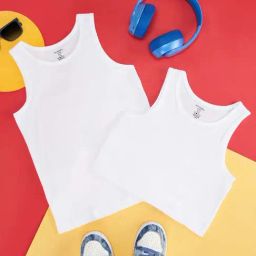 Pantaloons Junior White Cotton Regular Fit Vest (Pack of 2)-image-71