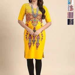 Anouk Rustic Women Pack of 5 Ethnic Motifs Printed Crepe Kurta-picture-0