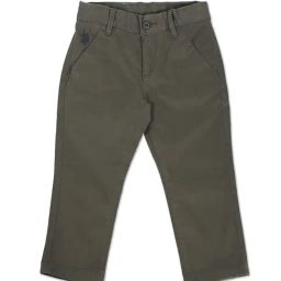 U.S. Polo Assn. Kids Dark Olive Solid Trousers-image-24