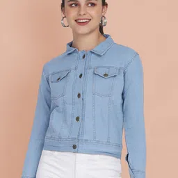DIMPY GARMENTS Lightweight Denim Jacket With Flap Pocket-image-1