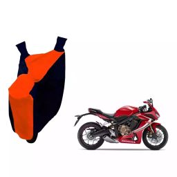 Auto Pearl Waterproof Two Wheeler Cover For Honda CBR650R (Orange & Blue)-image-67