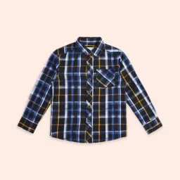 Pantaloons Junior Black & Blue Cotton Chequered Full Sleeves Shirt-picture-26