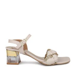 Design Crew Women's Beige Ankle Strap Sandals-image-36