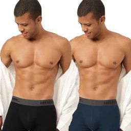 Freecultr Pot Black & Prussian Blue Comfort Fit Trunks - Pack of 2-picture-16