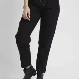 Spykar Black Cotton Relaxed Fit Mid Rise Jeans-image-96