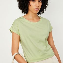 max Women Solid Round Neck Pure Cotton T-shirt-image-57