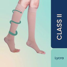 Sorgen SLCS2311 Classique Lycra Medical Compression Stockings for Varicose Veins Class 2 Knee Length (Small)-32