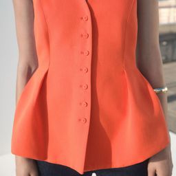 MANGO Halter Neck Single-Breasted Backless Peplum-Style Waistcoat-picture-25