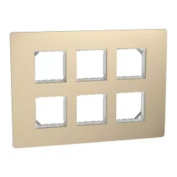 Schneider 12M Grid & 12M Cover Frame Miluz ZeTa Champagne Gold 12 Modules, MZCP12M_CG-46