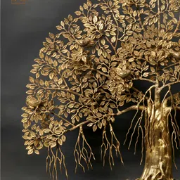 Exotic India Gold-Toned Tree of Life With Perched Birds Showpiece-image-81