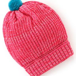 Babyhug 100% Acrylic Knit Woollen Cap Coral - Diameter 10 cm-22