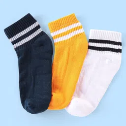 Pine Kids Cotton Blend Ankle Length Socks Striped Pack of 3 (Colour May Vary)-picture-41