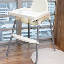 Multi-Functional Portable Folding Feeding Eating Highchair Plastic Kids Baby High Chair With 2 Level Height Adjustment - White-15