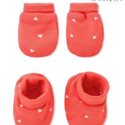 Babyoye100% Cottton Knit Eco Jiva Finish Printed Mittens & Booties Set - Red & White-image-17