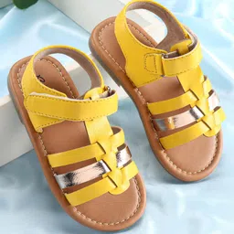 Babyoye Sandals with Velcro Closure - Yellow-picture-19