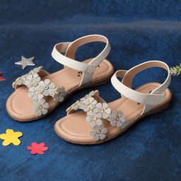boyz n galz Stones Embellished Floral Applique Detailed Sandals - Silver-picture-18