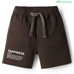 Babyoye 100% Cotton Woven Shorts With Text Print - Brown-picture-27