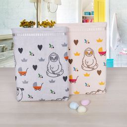Rangoli 100% Cotton Knit Pack Of 2 Sloth Printed Baby Towel - Grey & Beige-picture-14
