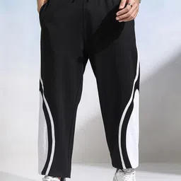 HIGHLANDER Men Colourblocked Printed Straight Fit Joggers Trousers-image-65
