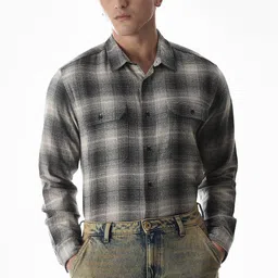 Jack & Jones Men Buffalo Checked Spread Collar Cotton Casual Shirt-picture-6