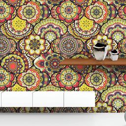ArtzFolio Printed UV-Resistant Anti-Bacterial Colorful Boho Mandalas Peel & Stick Wallpaper-image-86