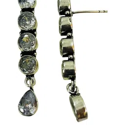 D Glamm Fashion Silver Plated American Diamond Studs Earrings-image-42
