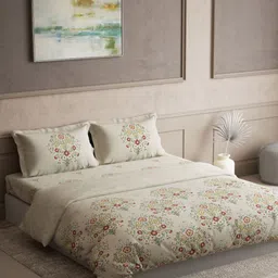 DDecor Beige & Green 4 Pieces Ethnic Motifs Cotton Double King Regular Bedding Set-image-56