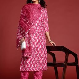 Anouk Printed Kurta with Trousers & Dupatta image 3
