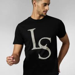 Louis Stitch Black Cotton Regular Fit Printed T-Shirt-picture-28