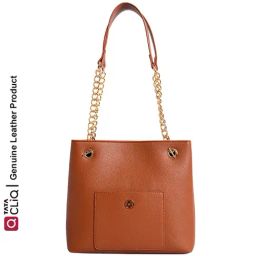 Lino Perros Tan Solid Medium Shoulder Handbag-42