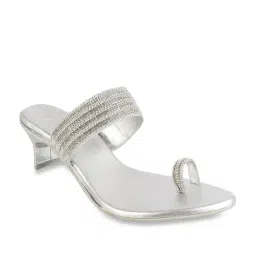 Metro Women's Silver Toe Ring Sandals-image-13