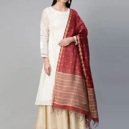 Indo Era Maroon Woven Design Dupatta-picture-40