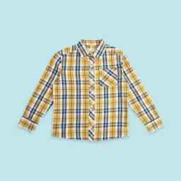 Pantaloons Junior Yellow Cotton Chequered Full Sleeves Shirt-picture-34