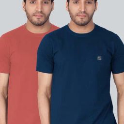 Lux Nitro Coral & Navy Blue Regular Fit T-Shirt Pack of - 2-image-99