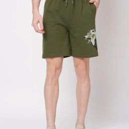 Fitz Green Slim Fit Printed Shorts-21