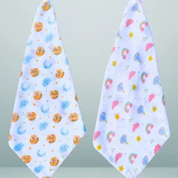 BAESD Infants Set Of 2 Printed Organic Muslin Cotton Wash Cloths-image-104