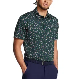 Under Armour Green Regular Fit Printed Sports Polo-image-74