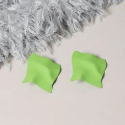 Sohi Women's Ripple Hues Stud Earrings  Lime Green-image-44