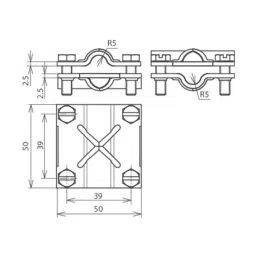 DEHN Cross Units for Aboveground Connections 8-10/8-10 mm Range Galvanized Iron, 314300 image 2