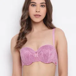 Enamor Pink Under Wired Padded Half Coverage Multiway Bra-29