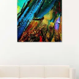 999store Multicolor Abstract Chaotic Canvas Painting-19