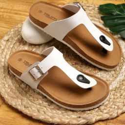 Truffle Collection Women's White T-Strap Sandals-image-92
