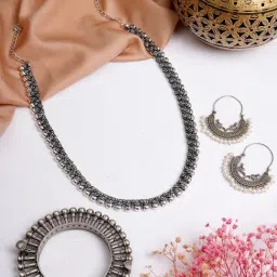 Teejh Pitara Collection Yesha Oxidized Jewellery Set-image-48