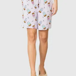 Van Heusen Lavender Printed Shorts-image-94